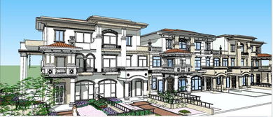 精品西班牙風(fēng)格古典歐式住宅建筑別墅 帶庭院的SU模型設(shè)計(jì)圖詳解